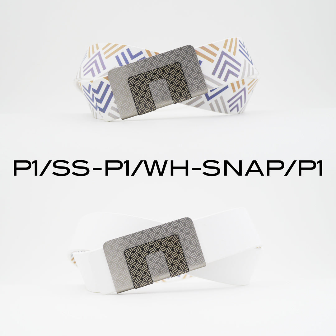 MIN BELT - SILVER P1 BUCKLE, WHITE P1 STRAP